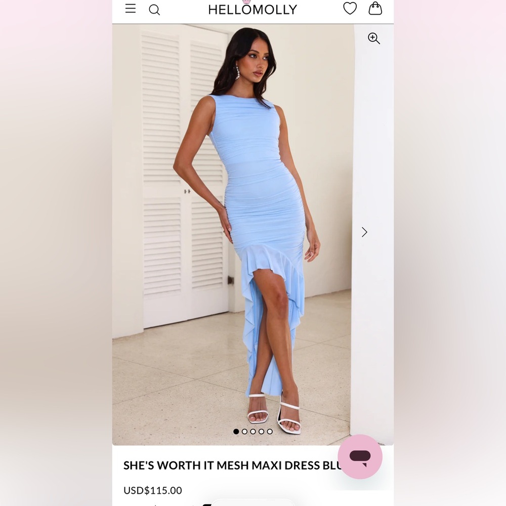 Hello Molly SHE'S WORTH IT MESH MAXI DRESS BLUE